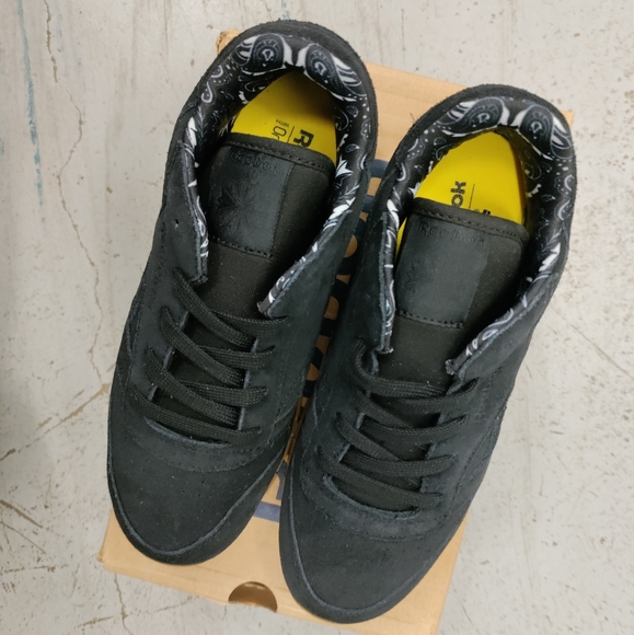 🆕 Reebok | Classic Black Suede Ortholite Big Kids Sneakers Size 2.5 & 3 Youth - Picture 10 of 11